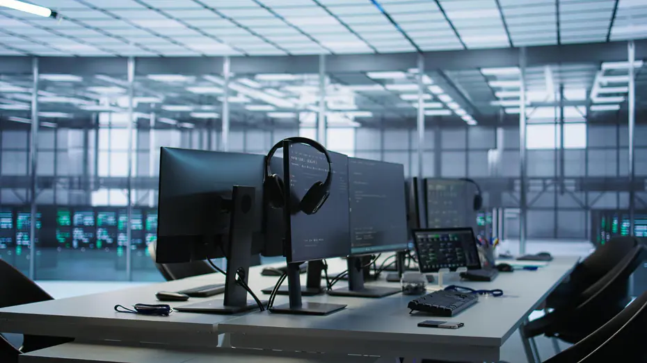 Modern IT workstation at Supercad's Dubai office